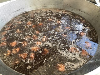 Boiling stewed pork leg delicious Thai street food 