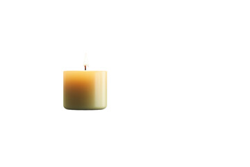 Single Burning Candle on Dark Background - Symbol of Hope and Tranquility