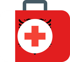 Obraz premium ALBANIA flag on Doctor bag