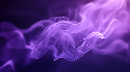 Fototapeta premium Abstract purple smoke swirls create mystical atmosphere in dark background