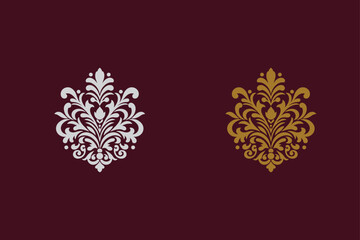 Damask graphic ornament vector, wedding card design element, card design ,printed design