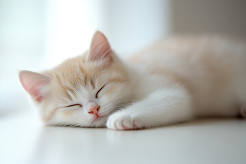 Sleeping Cat Close-Up Background