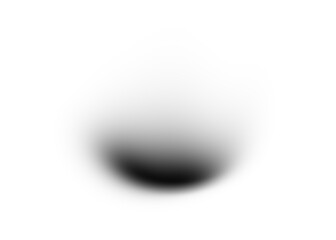 Black gradient shape and noise texture, blurred, transparent background