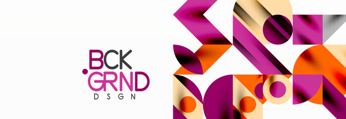 Trendy colorful circles, lines, arrows, triangles and other geometric shapes. Vector Illustration For Wallpaper, Banner, Background, Card, Book Illustration, landing page