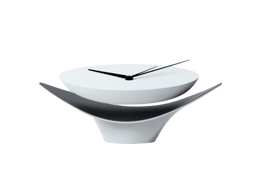 Modern Minimalist White Clock Design - Geometric Abstract Timepiece