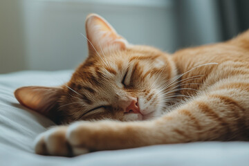 Sleeping Cat Close-Up Background