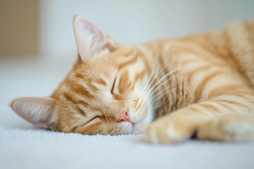 Sleeping Cat Close-Up Background