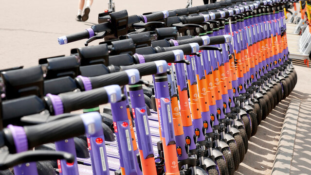 Urent electric scooters. Parking