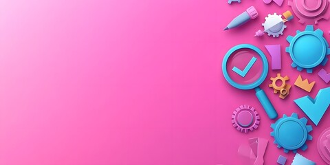 World Quality Week: Artistic Arrangement of Quality Assurance Symbols
