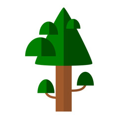 Fototapeta premium tree. vector illustration. flat style. green leafy tree. nature theme. tree theme