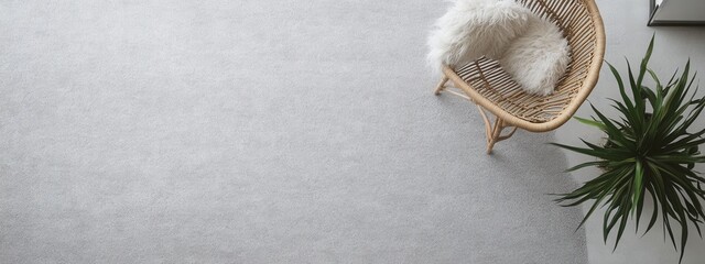 minimalist grey carpet with a subtle, fine texture, laid out on a white background