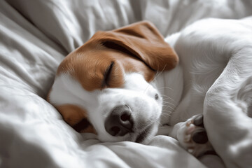 Fototapeta premium Sleeping Dog Close-Up Background