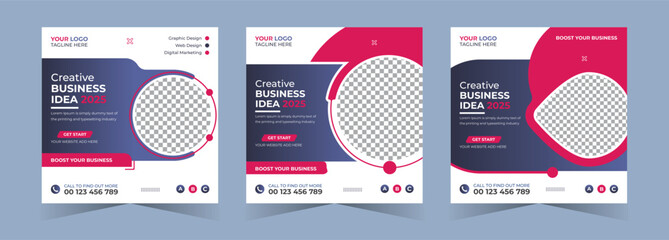 Creative digital marketing social media business web banner post template