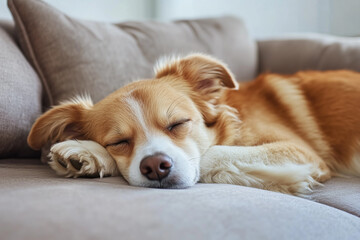 Fototapeta premium Sleeping Dog Close-Up Background