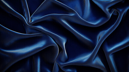 Obraz premium Rich Royal Blue Satin Fabric With Luxurious Folds Creating Silky Texture