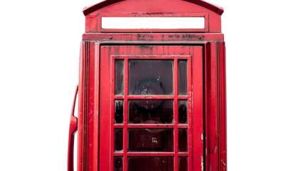 Phone booth isolated on transparent background, PNG