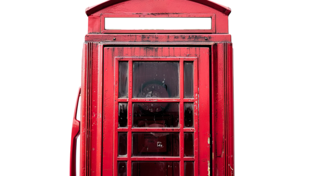 Phone booth isolated on transparent background, PNG