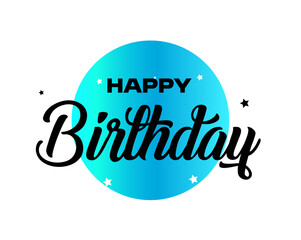 Happy Birthday typography design vector. Beautiful greeting card scratched calligraphy black text word. Handwritten modern brush lettering white background isolated vector