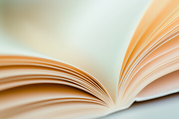 Close-Up of Open Book Pages Side View