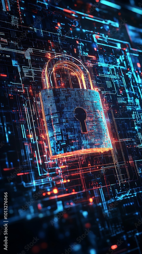 Poster a conceptual design emphasizing the critical nature of cybersecurity strategies.