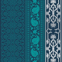 wedding card design, traditional paisley floral pattern , royal India	