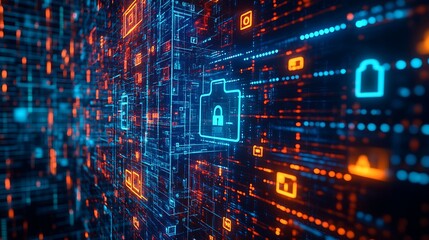 Fototapeta premium A dynamic image illustrating the evolving landscape of cybersecurity threats.
