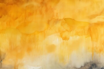 Abstract Watercolor Painting with Yellow and Orange Hues