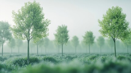 Obraz premium CO2 reduction through tree planting, visualizing environmental protection, clean air, and sustainable future, green concept