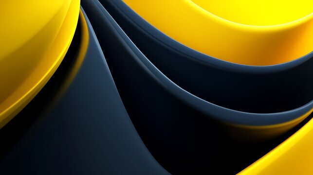 Abstract Swirling Design in Black and Yellow
