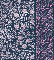 wedding card design, traditional paisley floral pattern , royal India	