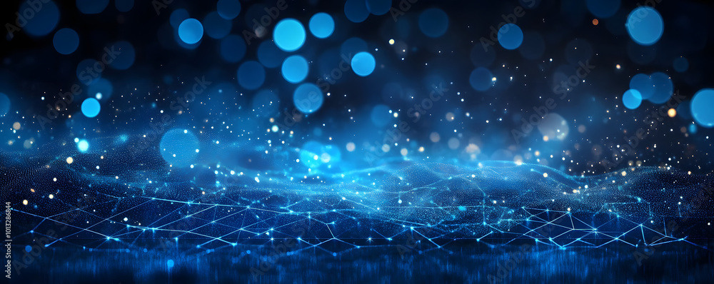 Poster digital background in blue color.generative ai