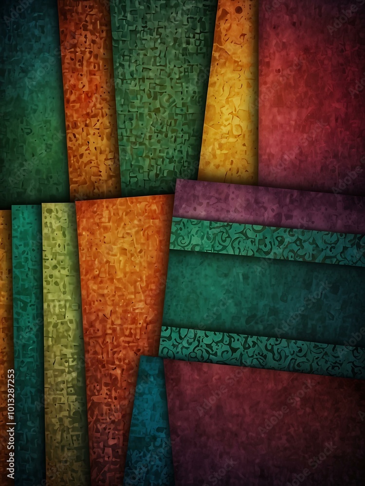 Poster textured patterns in a mix of colors, with large spaces for text placement.