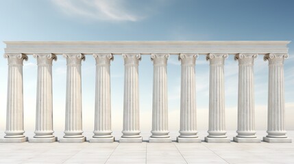 Fototapeta premium Classic greek columns showcasing texture and detail, representing strength in legal foundations