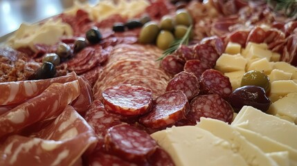 Obraz premium Salami Cheese Platter.