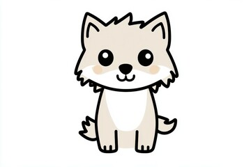 Obraz premium Adorable wolf icon with cute features and friendly expression