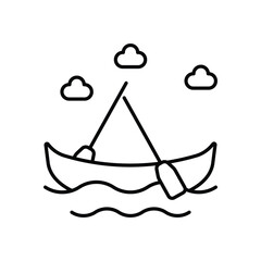 Canoeing vector icon