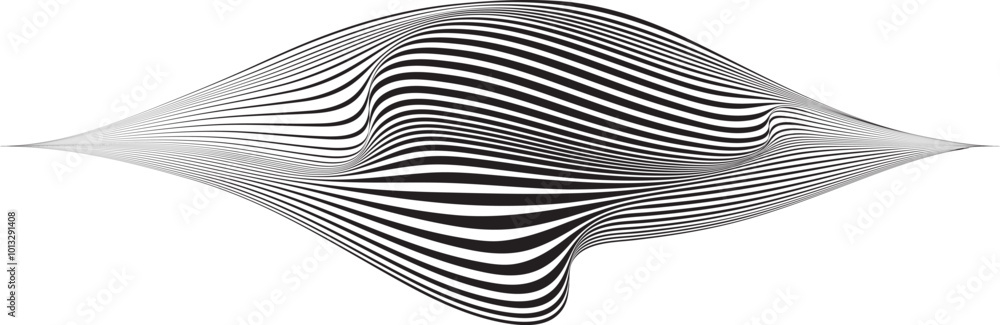 Leinwandbilder Decorative wave of lines . Intertwined one lines waves. Abstract flow linear fluid design element .Zigzag waves. Wavy Music sounds lines. Wavy ornament design.Line art .Vector 