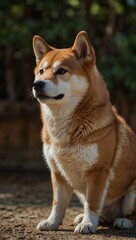 Shiba Inu standing vector art.