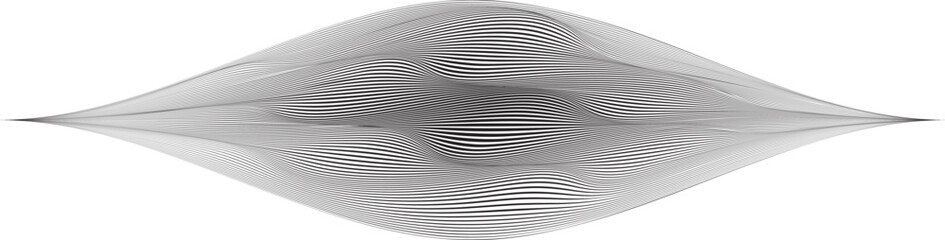 Decorative wave of lines . Intertwined one lines waves. Abstract flow linear fluid design element .Zigzag waves. Wavy Music sounds lines. Wavy ornament design.Line art .Vector 