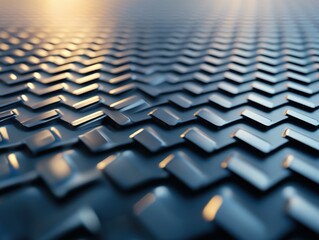 Obraz premium Futuristic metallic surface with intricate pattern reflecting ambient light