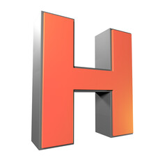 3d red letter H