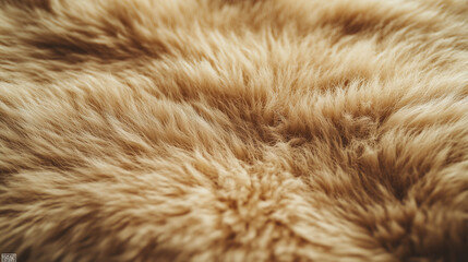 Fototapeta premium Soft Beige Wool Texture Close-Up Furry Surface with Fluffy Detail