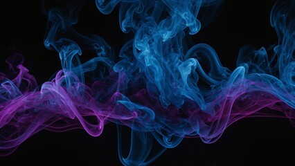 Obraz premium blue smoke on the black background