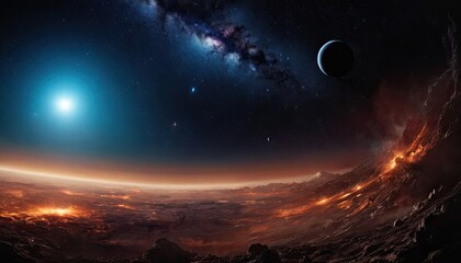 Blue planet earth with lights of night cities, view from space. 4