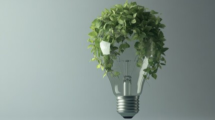 Plant growing from light bulb