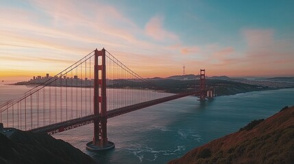 Fototapeta premium Golden Gate Bridge Sunset.