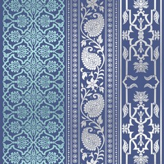 wedding card design, traditional paisley floral pattern , royal India	