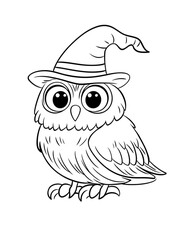 halloween coloring page isolated on white background. For kids coloring book. Coloring page for Halloween