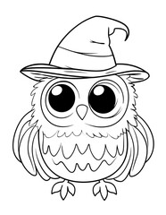 halloween coloring page isolated on white background. For kids coloring book. Coloring page for Halloween