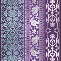 wedding card design, traditional paisley floral pattern , royal India	